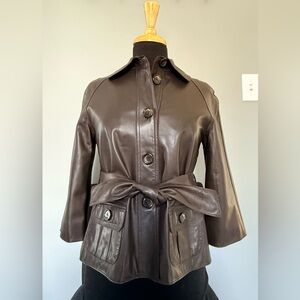 NWOT Anne Klein chocolate brown cropped swing jacket